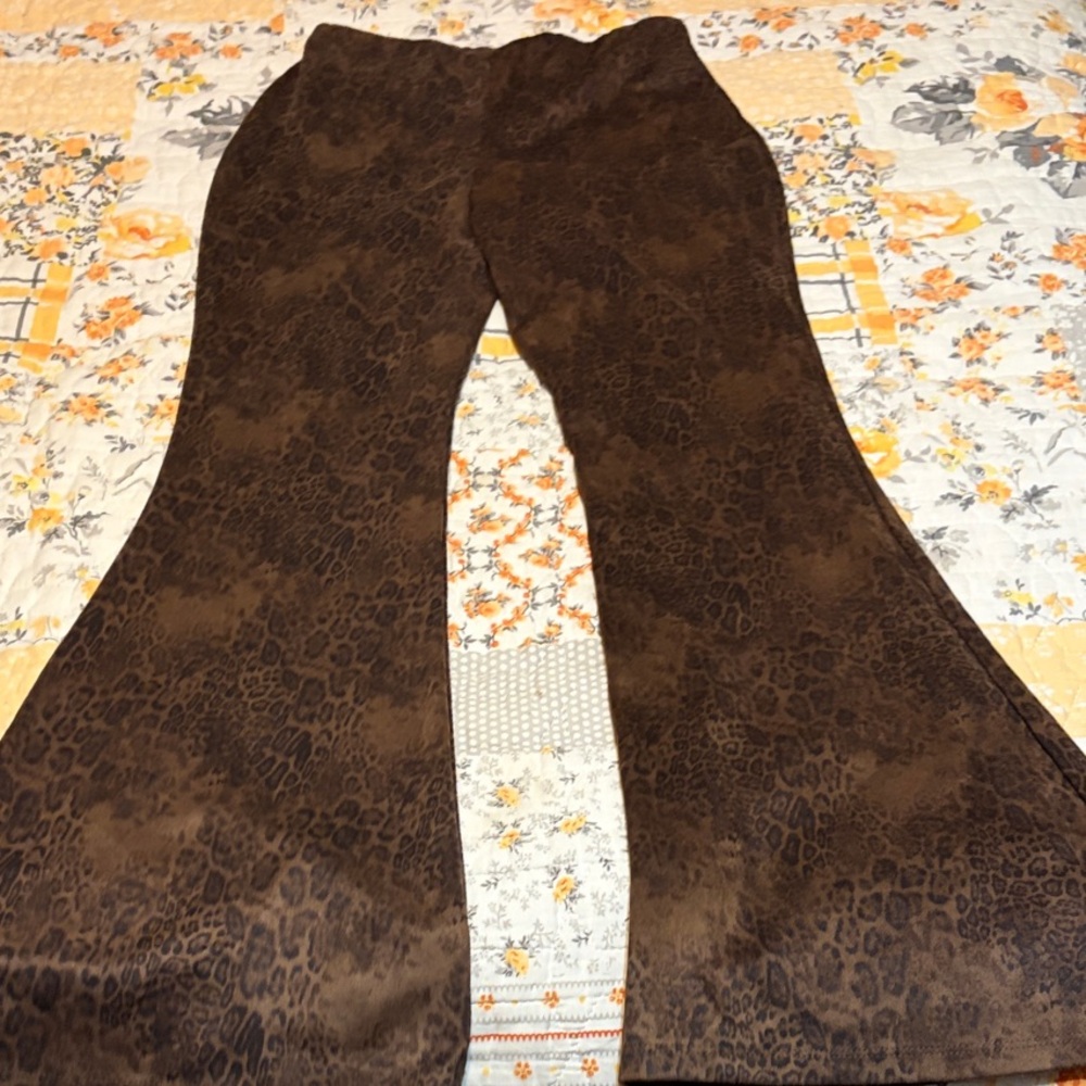 Windsor Brown Leopard Print Boot Cut Pants